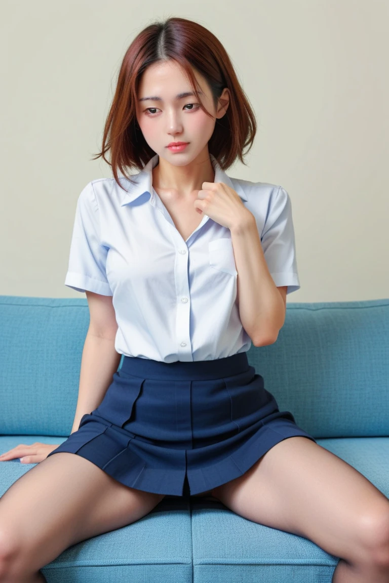 NSFW (new south wales),(In 8K、top quality、masterpiece:1.2)、(realistic、photorealistic:1.incredibly cute girl、18 years、sit on、(((white panties)))、(((open your legs)))、solo、classroom、View viewers、(Sit:1.5)、At school、I think it's going to explode、beautiful beautiful eyes, (dark blonde hair:1.2)、(Short hair:1.2)、, skirt , socks, black hair, blurry background, knee high, white shirt, lifelike, shiny lips , socks, tie, pleated skirt, masterpiece, top quality, very very detailed、(((open your legs)))、attractive eyes