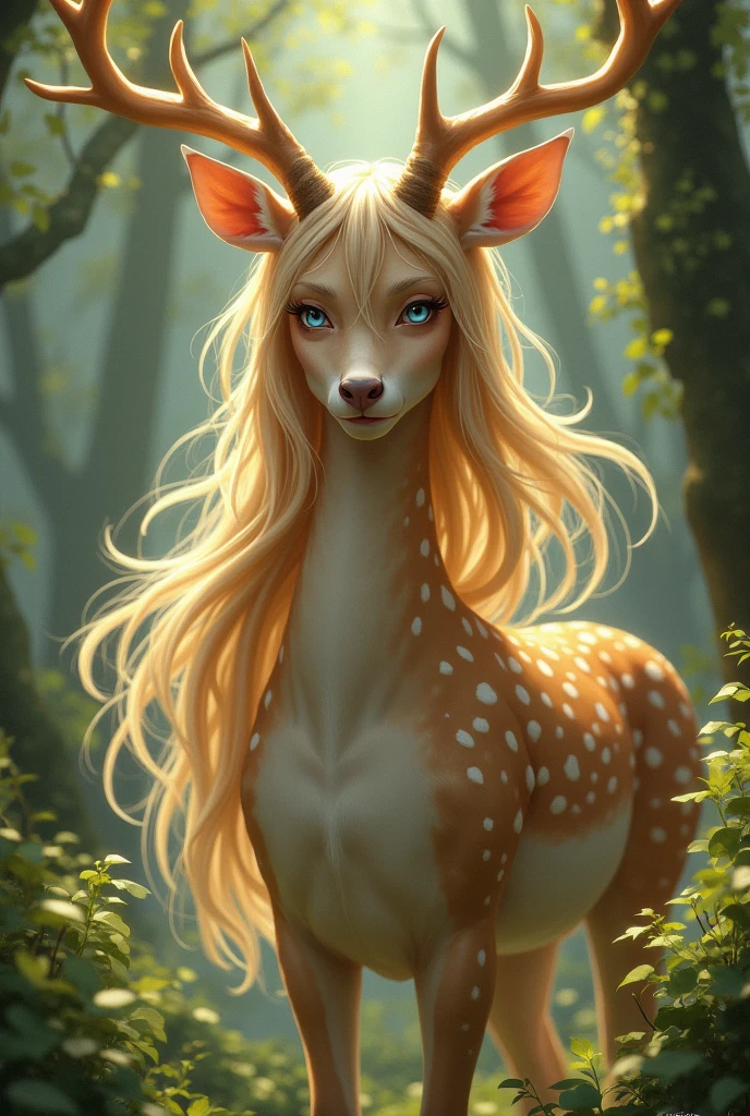 1girl,birch forest,monet color,(antler:1.2),naked,stream,close shot,huge chest,close shot,anime characters,white hair,deer hair,the whole body,oil painting,post-impressionist,(face upward:1.2),Post Impressionist,Droplets,well,soft lighting,COOL, young,
