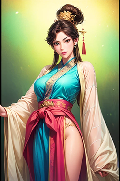 a close up of a woman in a sexy transparent white gold low-cut lace armor cleavage big breasts with a lotus flower in her hand, head jewelry, violet necklace, jade belt , toned abs, a beautiful fantasy empress, ((a beautiful fantasy empress)), beautiful celestial mage, beautiful character painting, full body xianxia, portrait knights of zodiac girl, by Yang J, g liulian art style, fantasy art style, foreshortening