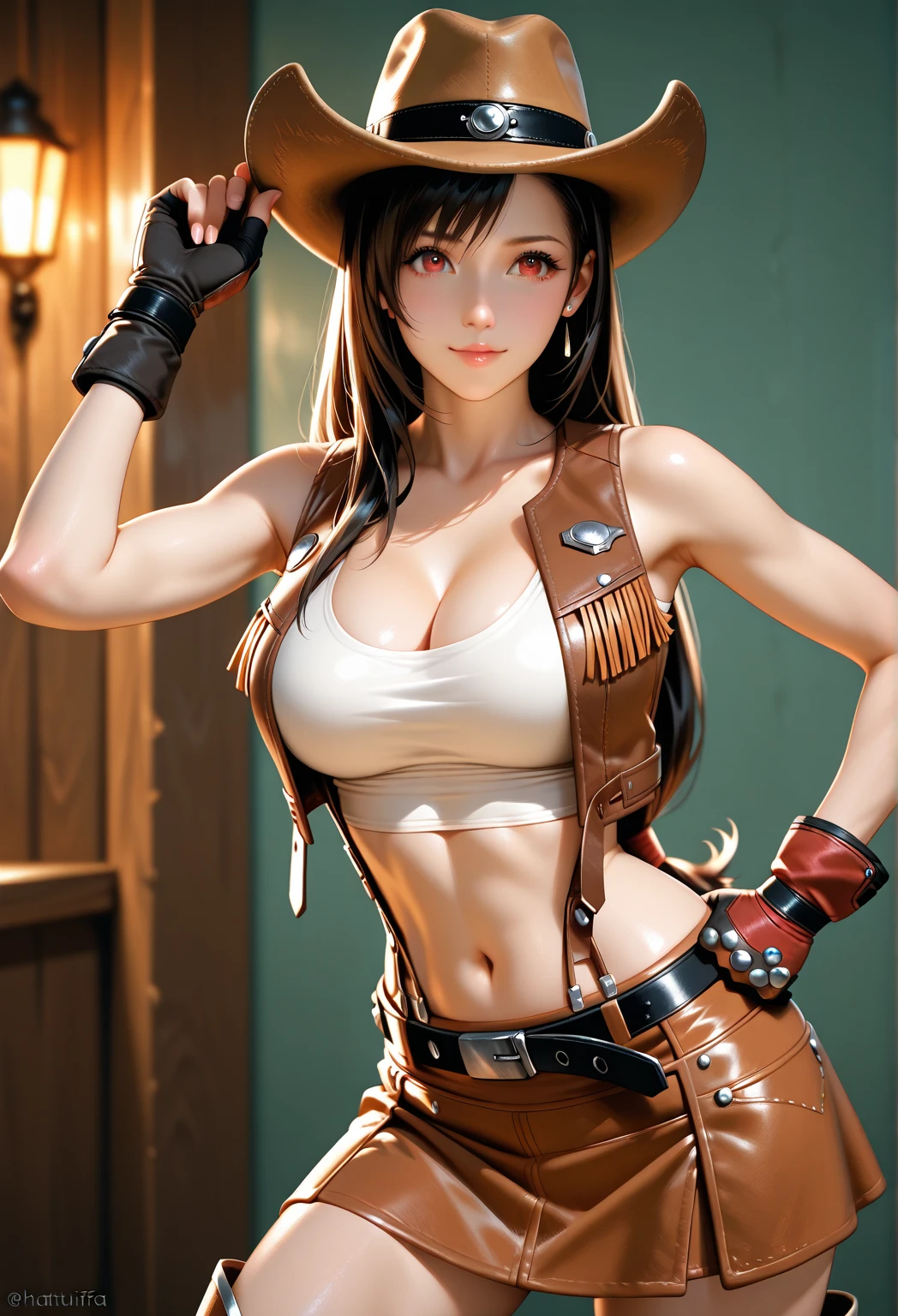 daughter (masterpiece:1.4), (8k, realistic, raw photos, best quality: 1.4), japanese, (1 girl), beautiful face, (realistic face:1.4), (caramel hair, long hair:1.3), beautiful hairstyle, realistic blue eyes, beautiful detailed eyes, (realistic skin:1.3), beautiful skin, attractive, super high resolution, super realistic, highly detailed, golden ratio, (detailed face: 1.4), looking at the audience, white shirt, medium breasts, standing, Hands on chest, Clear shirt, (torn clothes:1.5), (no bra:1.4), perky_nipples, short jeans, shorts, city street, cute smile, red lips, (golden ratio fingers: 1.5), (illustration background, CGI, movie, futuristic, mountain, snow, thick thighs, robust, gothic, gold trim, cthulhu, octopus, official art, cape)