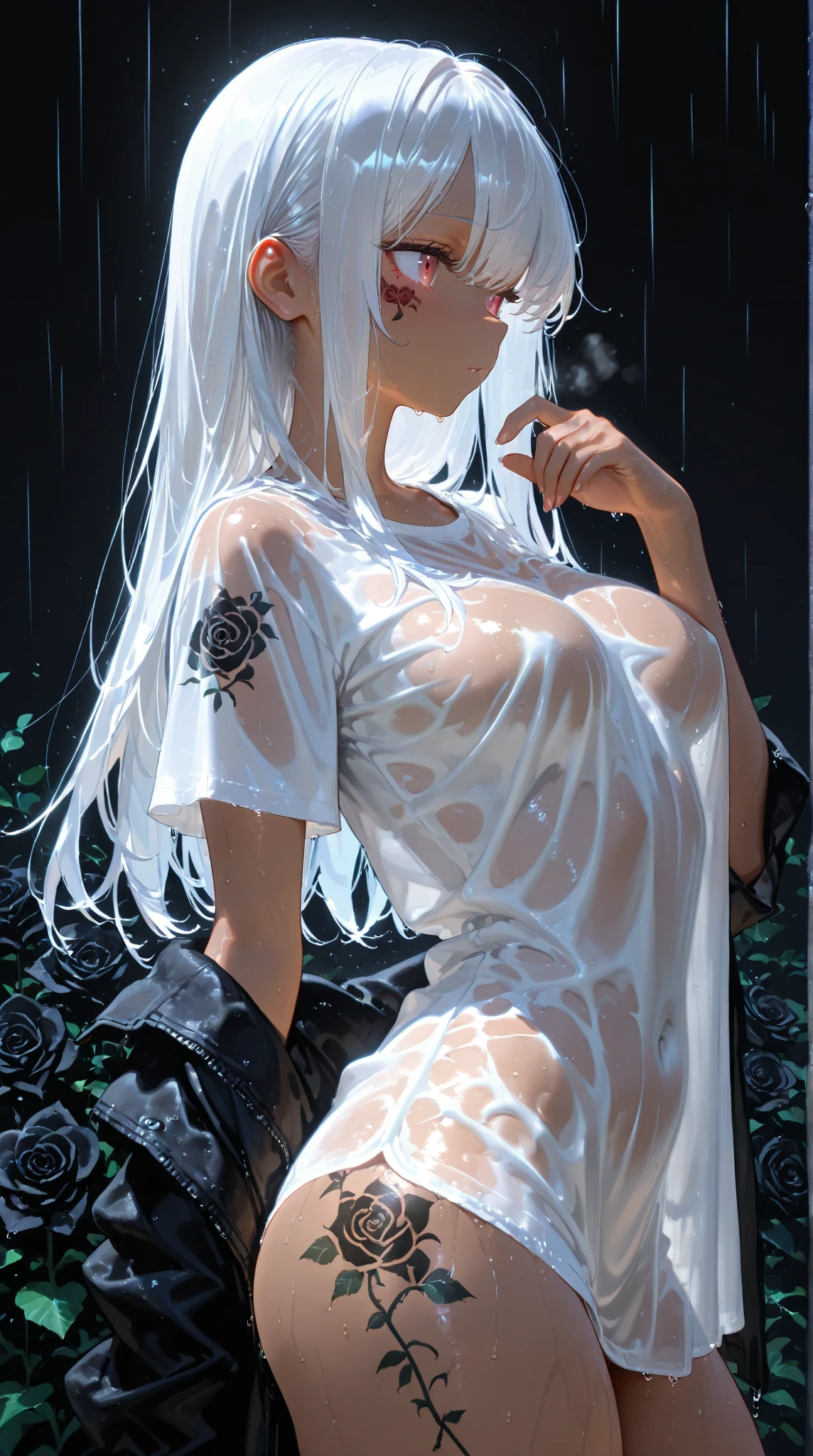 (Best Quality), ((Masterpiece), (Details: 1.4), 3D, HDR (High Dynamic Range), Ray Tracing, NVIDIA RTX, Super Resolution, Unreal 5, Subsurface Scattering, PBR Textures, Post Processing, Anisotropic Filtering, Depth of Field, Maximum Acutance and Acutance, Multilayer Textures, Albedo and Highlight Maps, Surface Shading, Accurate Simulation of Light-Material Interactions, Perfect Proportions, Octane Rendering, Bicolor Light, Large Aperture, Low ISO, White Balance, Rule of Thirds, 8K RAW, Pink puffiness, NSFW, ((2 girls love each other)), (crowd watching), exposed, seductive, sexy, ((Dynamic pose)), (torn clothes: 1.1), (transparent wet clothes: 1.8), (perspective part: 1.8), real rain, wet hair, wet torn panties, (breasts coming out), sweaty skin, blushing, (on stage), (he's wet), (panties off half)