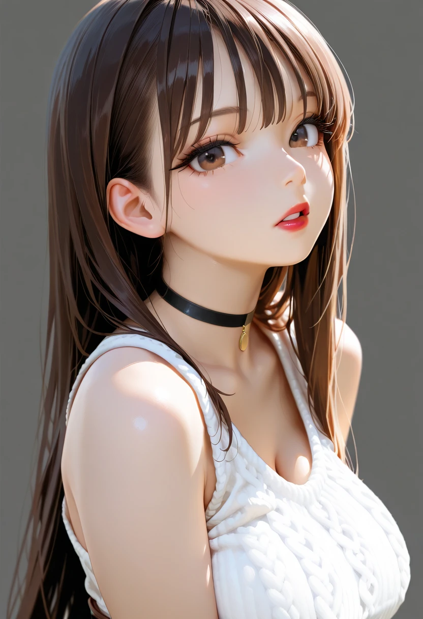((masterpiece, highest quality, High resolution,RTX, perfect pixel, written boundary depth, 4k, very detailed))), 1 girl, single, alone,The most beautiful anime girls, beautiful art style, anime character, ((long hair, parted bangs, Medium hair bangs, black hair)), ((brown eyes:1.4, round eyes, beautiful eyelashes, realistic eyes)), ((detailed face, blush:1.6)), ((smooth texture:0.75, realistic texture:0.65, realistic:1.1, Anime CG style, bright colors)), ((medium breasts, cleavage:0.9, big breasts)), .full shot, perfect body,  ((white tank top, Denim small hot pants, Snazzy, 1 diamond necklace)), open your mouth, embarrassing, garden,