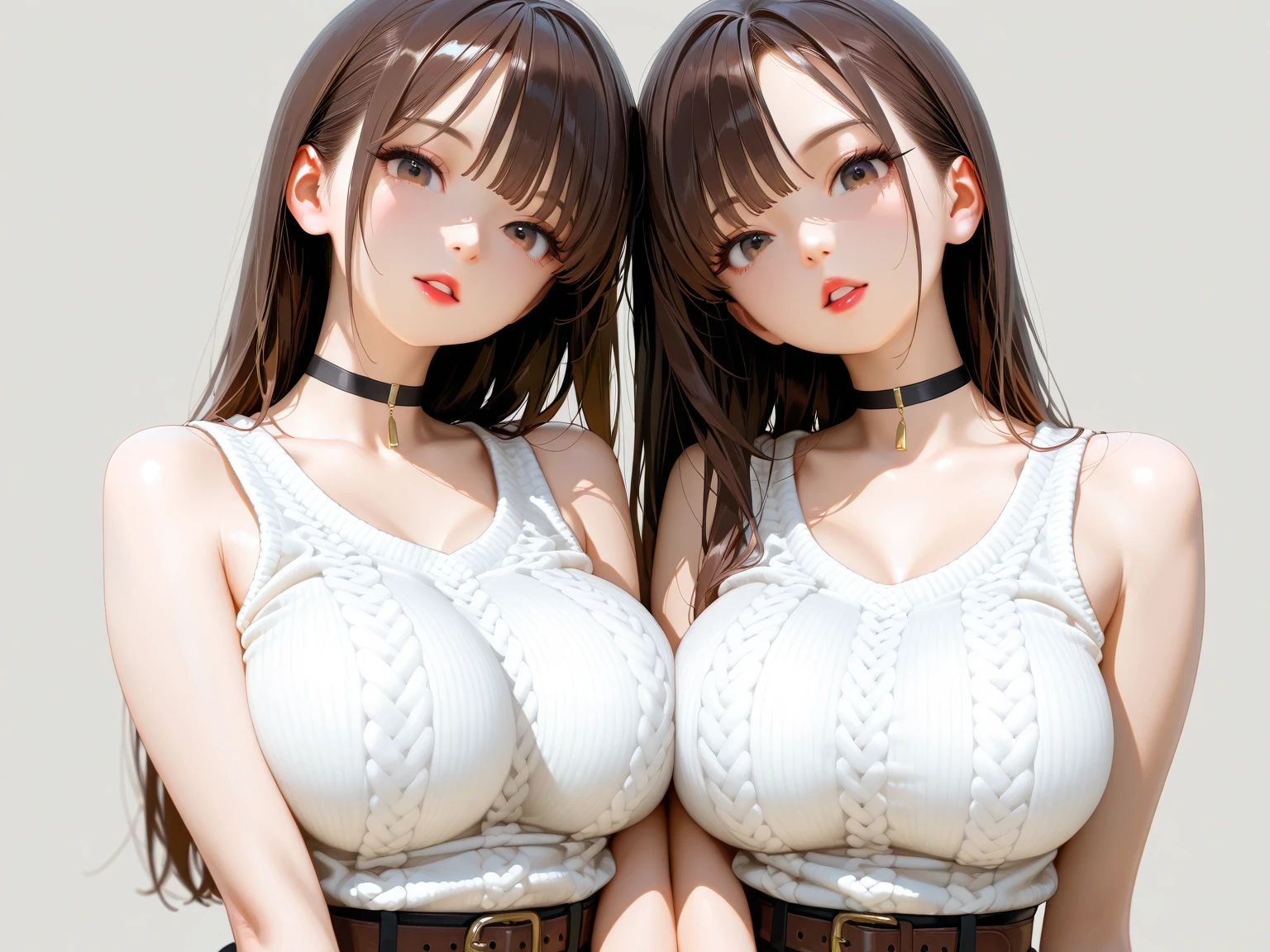 NSFW:1.3、((muste piece))、((best quality))、high quality、High definition、High resolution、high details、(black background)、full figure、whole body of subject、Lens flare、ray tracing、side light、high qualityなshadow、high qualityなテクスチャ、detailed texture、Beautiful details、(detailed beautiful delicate face、Detailed beautiful delicate eyes、perfect facial proportions、detailed skin、Charm、realistic and colorful)、((Slender beauty))、Beautiful woman、Sexy Actress、 gravure girls 、((Front and back views of perfect beautiful women lined up))、(intricate details、Makeup、Pure Eros Face)、flashy hair color、Beautiful bangs、detailed chest、big breasts pointing upwards、((underboob))、((side boob))、((chest protuberance:1.5))、(erotic pose)、white see-through