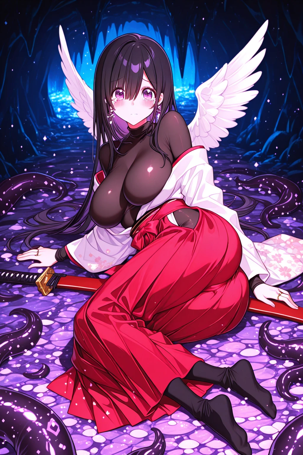 there is a woman in a white lingerie sitting on a bed, japanese goddess, rei hino as a princess, pale snow white skin, albedo from overlord, ahri from league of legends, pale milky white porcelain skin, asian nymph bald goddess, anime goddess, anime barbie in white stockings, smooth translucent white skin, tifa, seductive tifa lockhart portrait