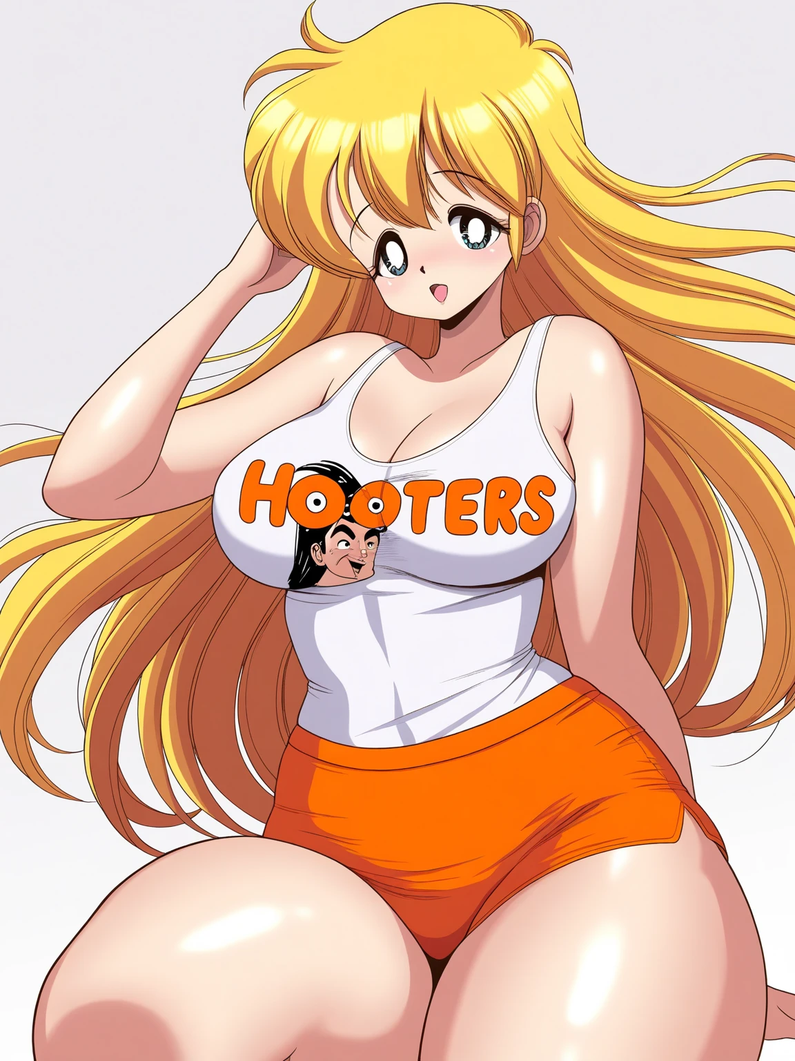 Cheerleader, naked, pussy, sem camisa, sem calcinha, lingua para fora, ahegao, spread legs, spread pussy, seios grandes, cum
