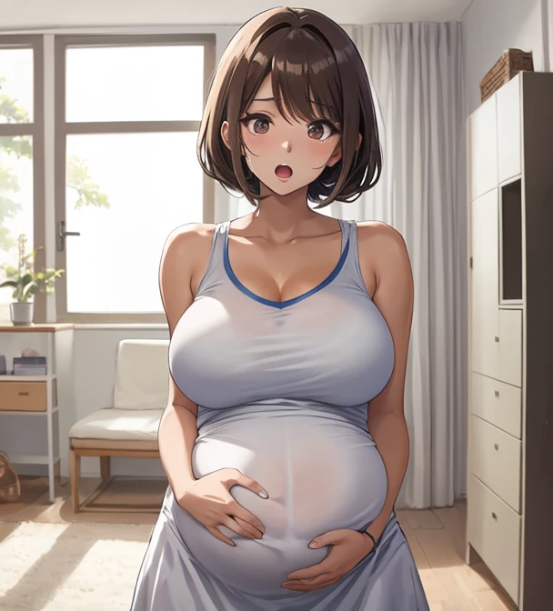 solo female, mature woman, 2d anime, high res, high quality, best quality, fashion, elegant, princess, pregnant