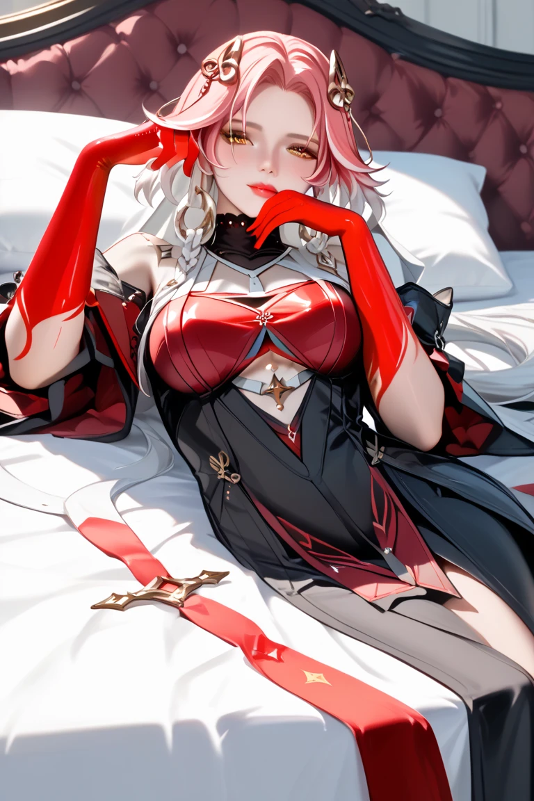 (masterpiece, best quality), 1girl, beautiful face, purple red hair, short hair, bangs, torn clothes, torn legwear, black dress, black thighhighs, solem, stoic face, itricate details, dark atmosphere,