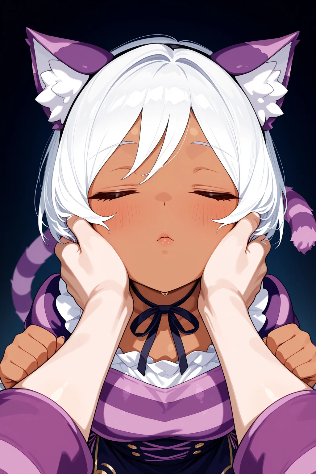 hand holding head, hands holding penis, from front, creampie, Mirajane, natural lighting, masterpiece, highly detailed, illustration, game CG, absurdres, high quality, aichan, large breasts, beautiful detailed eyes, mirajane has a huge ass, Mirajane is nude, mirajane has huge tits