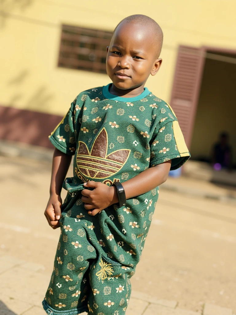 mulher negra. Baby Boy, vestido de polo. Homem com barba uniforme.