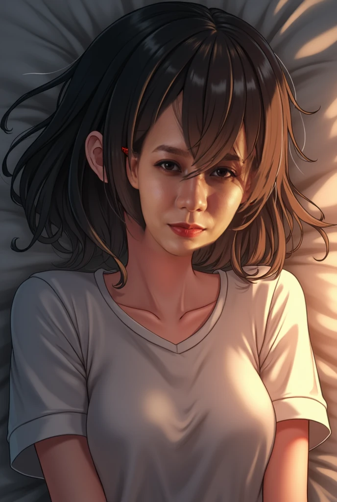 (masterpiece:1.2, highest quality), (Realistic, photoRealistic:1.4),1 female,Mature Woman,48 years old,morning,attendance at work,((morning起きる)),(Short Bob),(The background is the living room),(((Background Blur))),(Upper body close-up),((((Sleepy face)))