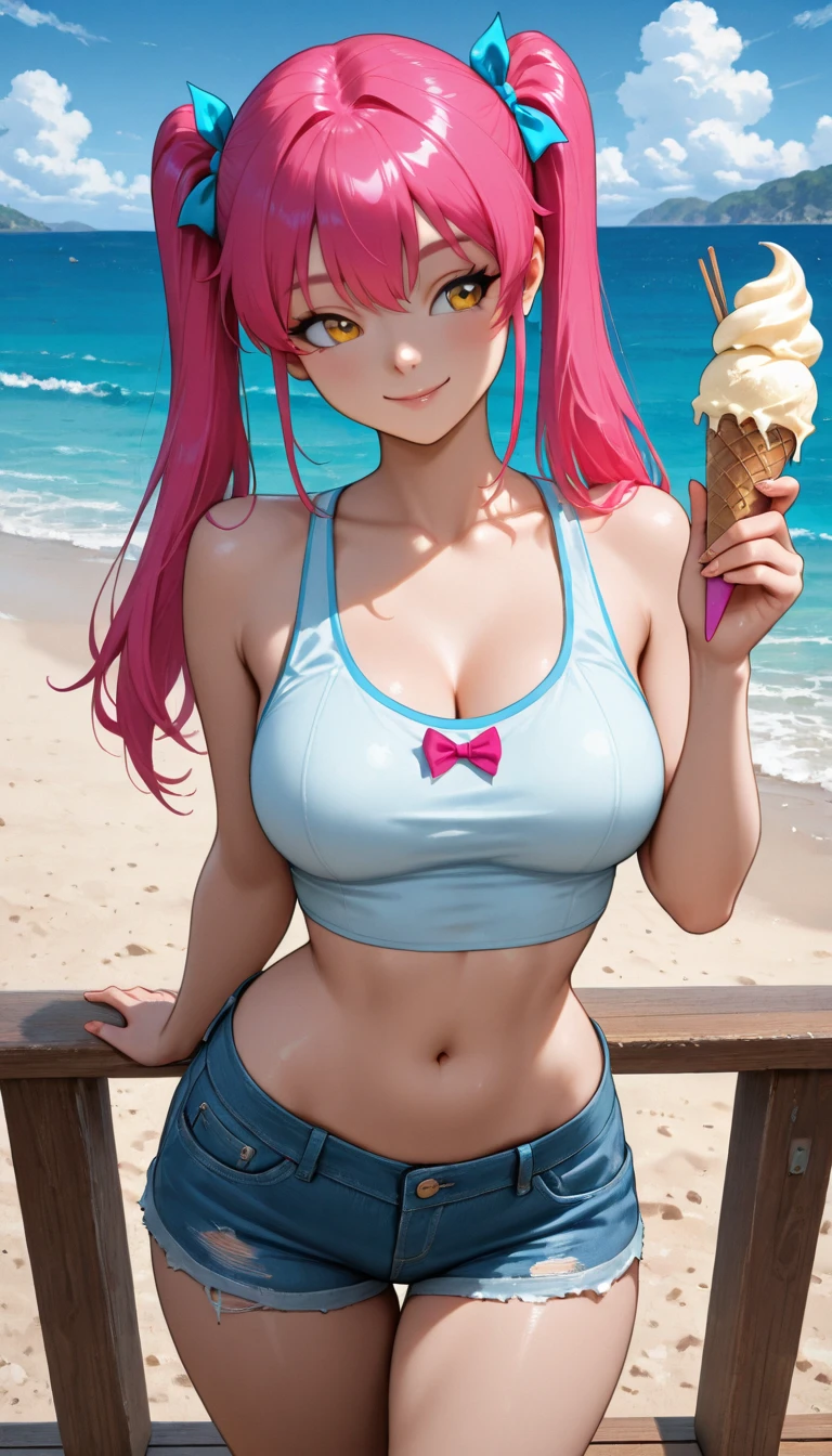  girl in a bikini eating an ice cream cone, eating ice cream, in a bikini, angela white, giorgia meloni, katy perry, in bikini, eating ice - cream, wearing spandex bikini, ice cream on the side, bikini, ice cream, wearing a bikini, candid photo of dirty, shiny plastic bikini, candid shot, cone, 1 girl, solo，in a green dress standing by a wall,portrait of female idol