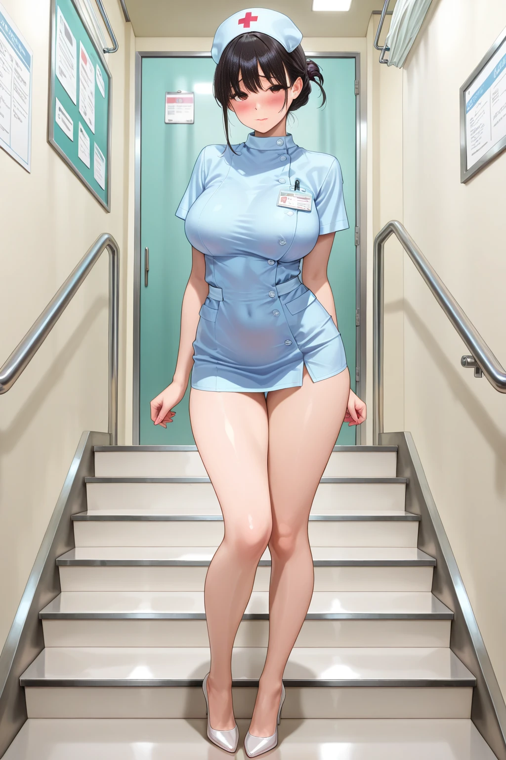masterpiece, best quality, very aesthetic, absurdres, 1girl, mature_lady, full body,covered_nipple, ,Medical Scrubs,Andean / Incan,floating_hair