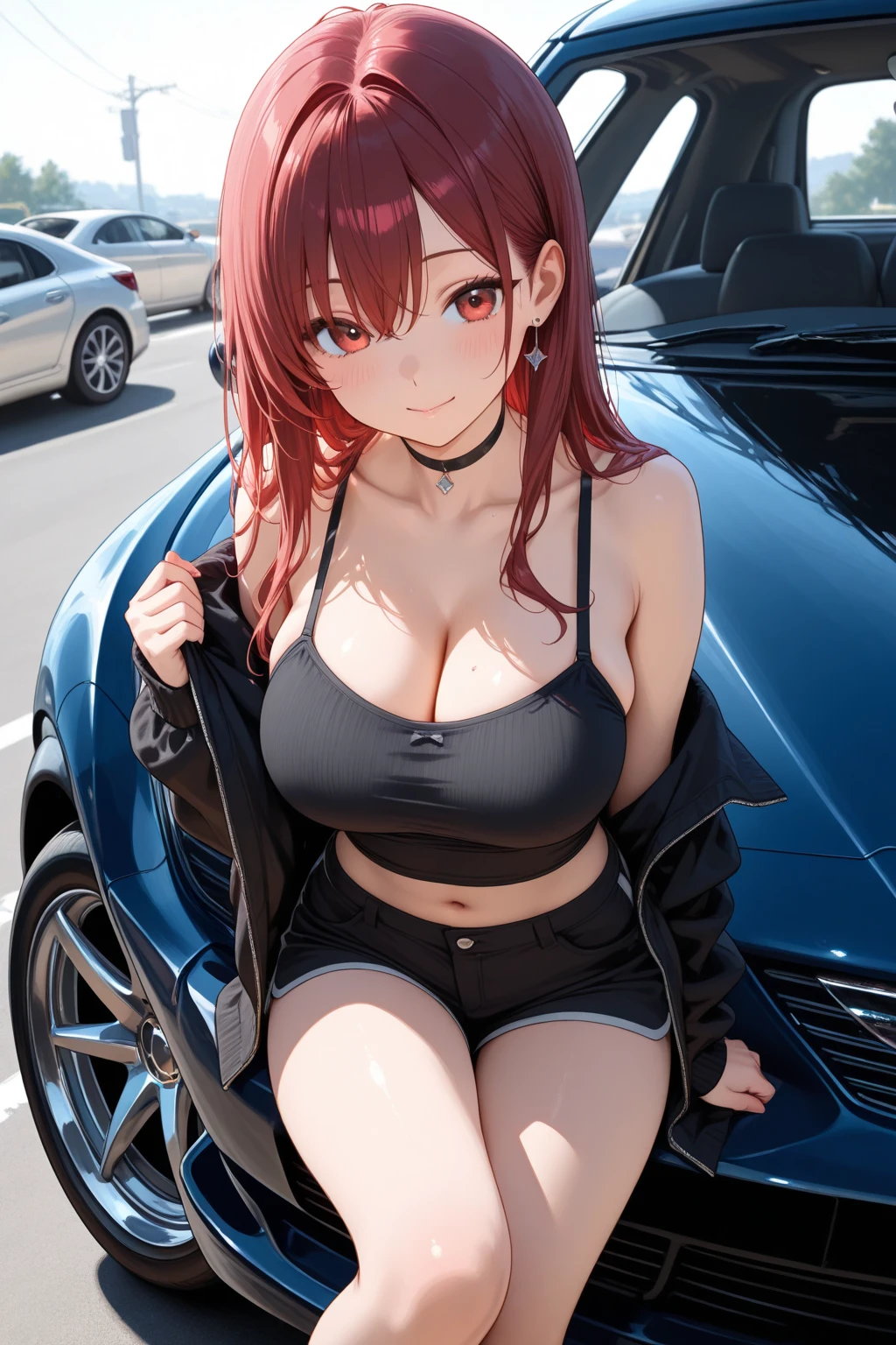 beautiful,hot,redhair,sexy,bigboobs,highquality,very body curve,in car,