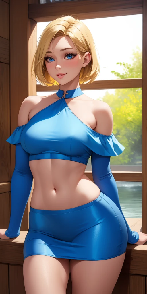 ((Masterpiece)), ((Best Quality)), (Detailed face:1.2), (Detailed eyes:1.2), (Detailed pupils:1.2), (Agile figure:1.2), Ultra High Resolution, HDR, absurderes, 8K, (1 girl), intricate details, ultra-detailed, dramatic lighting, solo, 1girl, 22 years old, short blonde hair, blue eyes, shiny red leotard, she's a gymnast, gorgeous girl, gorgeous body, calm smile, stretching, arched back, dynamic pose, daytime ambiance, lens flare, expressive eyes, lively atmosphere, joyful expression, impeccable makeup, glossy lips, twinkling eyes, sunlit scene, whimsical feeling, standing,