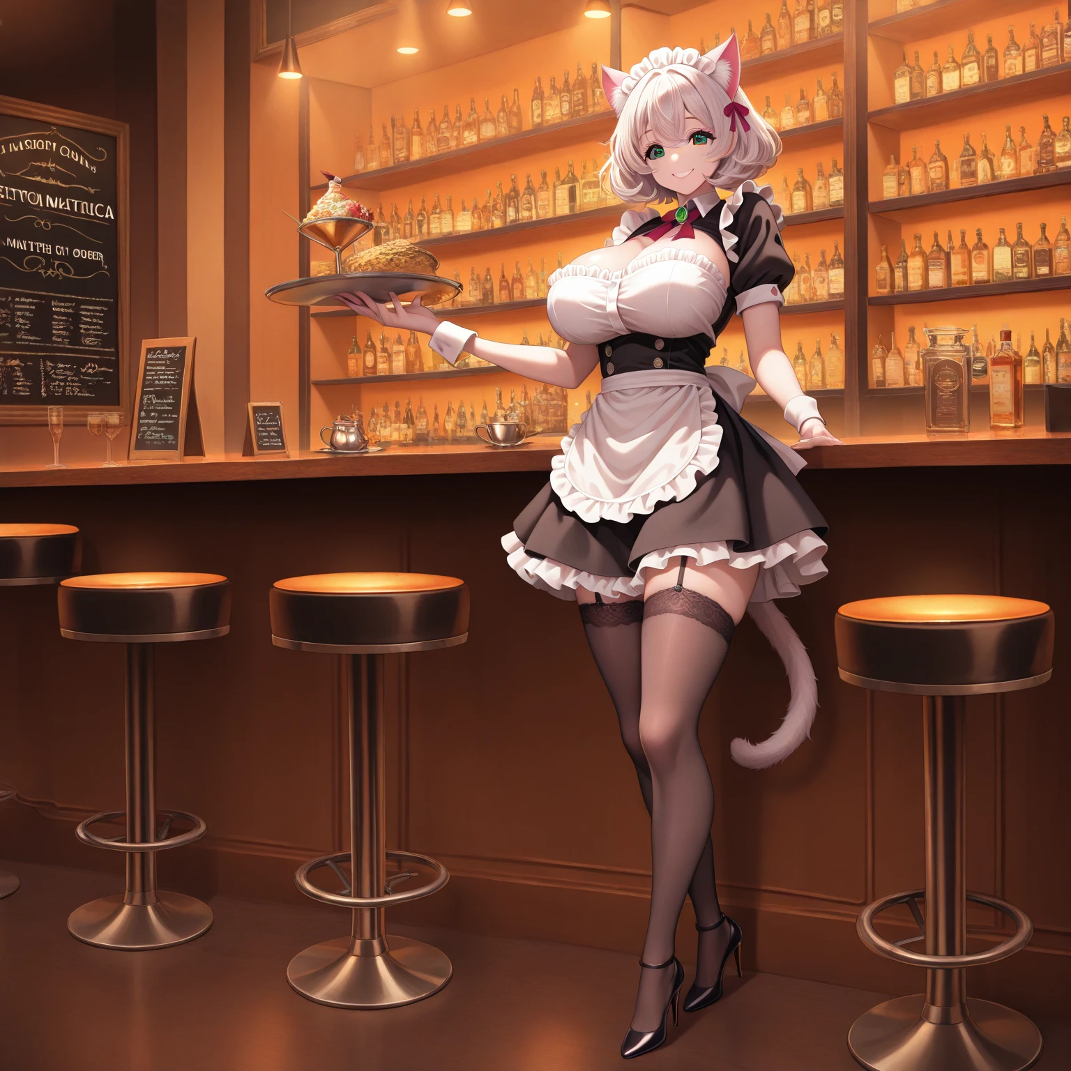 Bar and cat girl