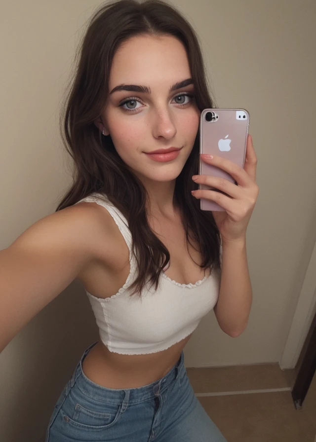 a selfie of a pretty young woman, taken with iphone camera