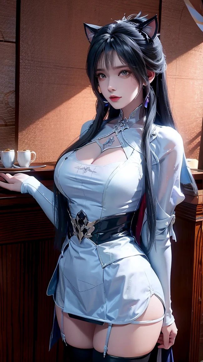 Hyper-realistic 8k CG, flawless perfection, Clean, tmasterpiece, professionalartwork, famousartwork, 电影灯光, cinematicbloom, It's a perfect face, Nice face, like a dream, like a dream, Unreal Engine5, scientific fiction, (((Purple-black)))black purple lace, Lace edges, Lace pantyhose, Luxury, jewely, diamond, pearls, precious stones, sapphires, Red Jewel, choi, Complicated details, delicate patterns, Big breasts are very charming, The cleavage is tempting, The cleavage is tempting, , enchanting, hair adornments, choker necklace, ear nipple ring, bangle, armlets,The halo,Autumn.
((,1 Perfect girl, Perspectives,Best quality, Alone, Lop:1.5, Purple and black goddess skirt, Half a body, looking at viewert, Eternal))))(((((Ultra high definition original picture)))))