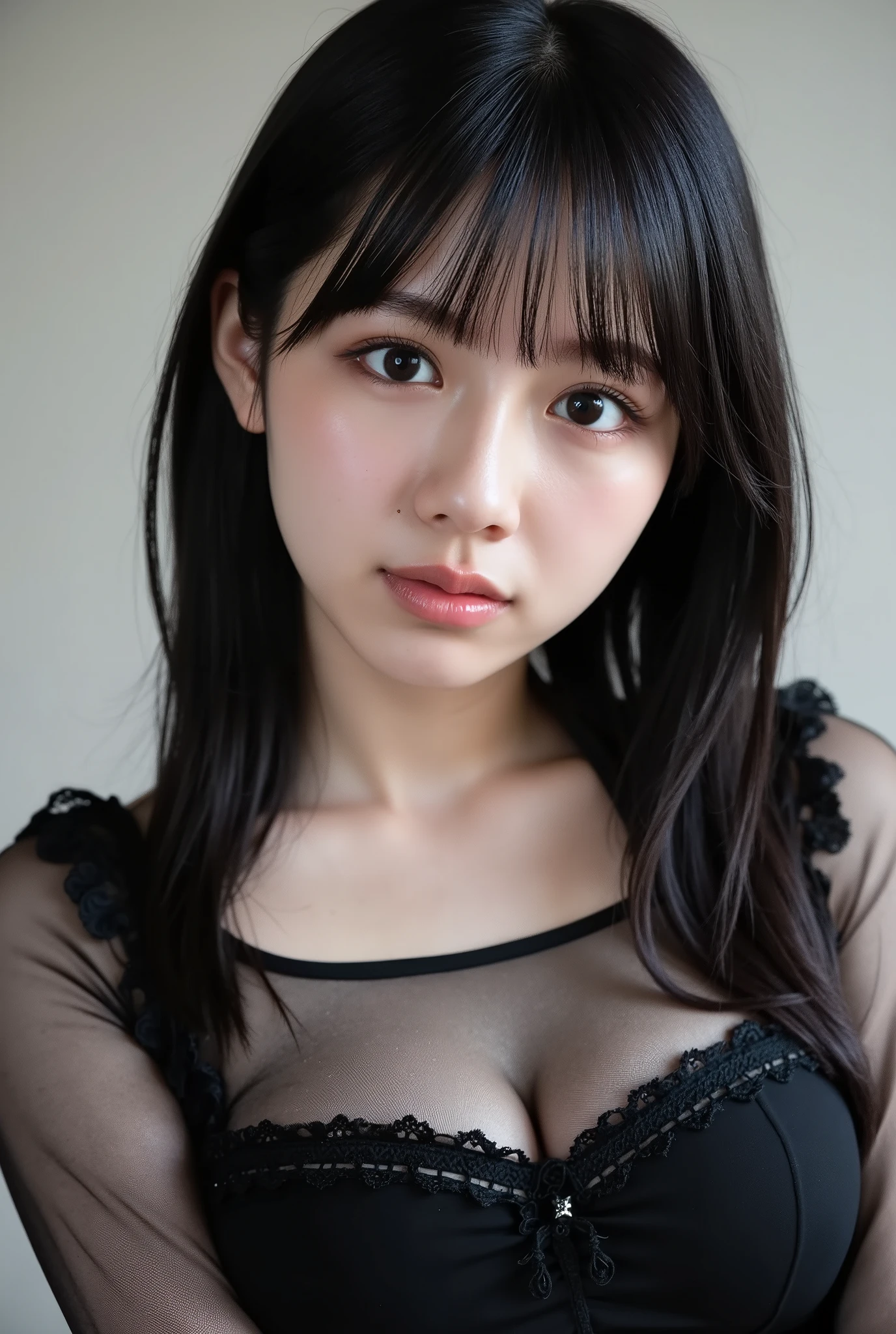 masterpiece, highest quality, Absurd, High resolution, 4K, Ray Tracing, Intricate details, Very detailed, (Japanese beautiful girl、18-year-old high school student、Perfect Face, cute, Small breasts,Beautiful cherry-colored areola、Erect nipples、Nipple piercing、Shaved、nipple_piercing_chain