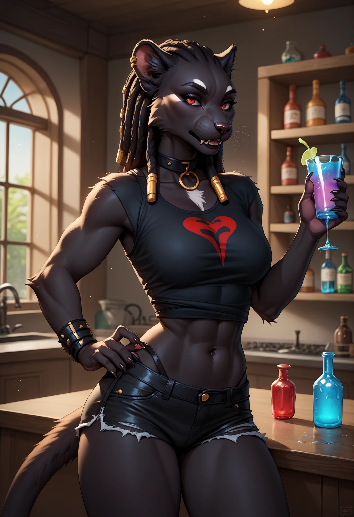 gray golem ,inhuman head, A man wearing white lingerie decorated with lace, square jaw, Full body, fantasy bar background at night, knee high socks, ????  pose, Tempting, add ??????, Blushing, holding a glass of white mucus