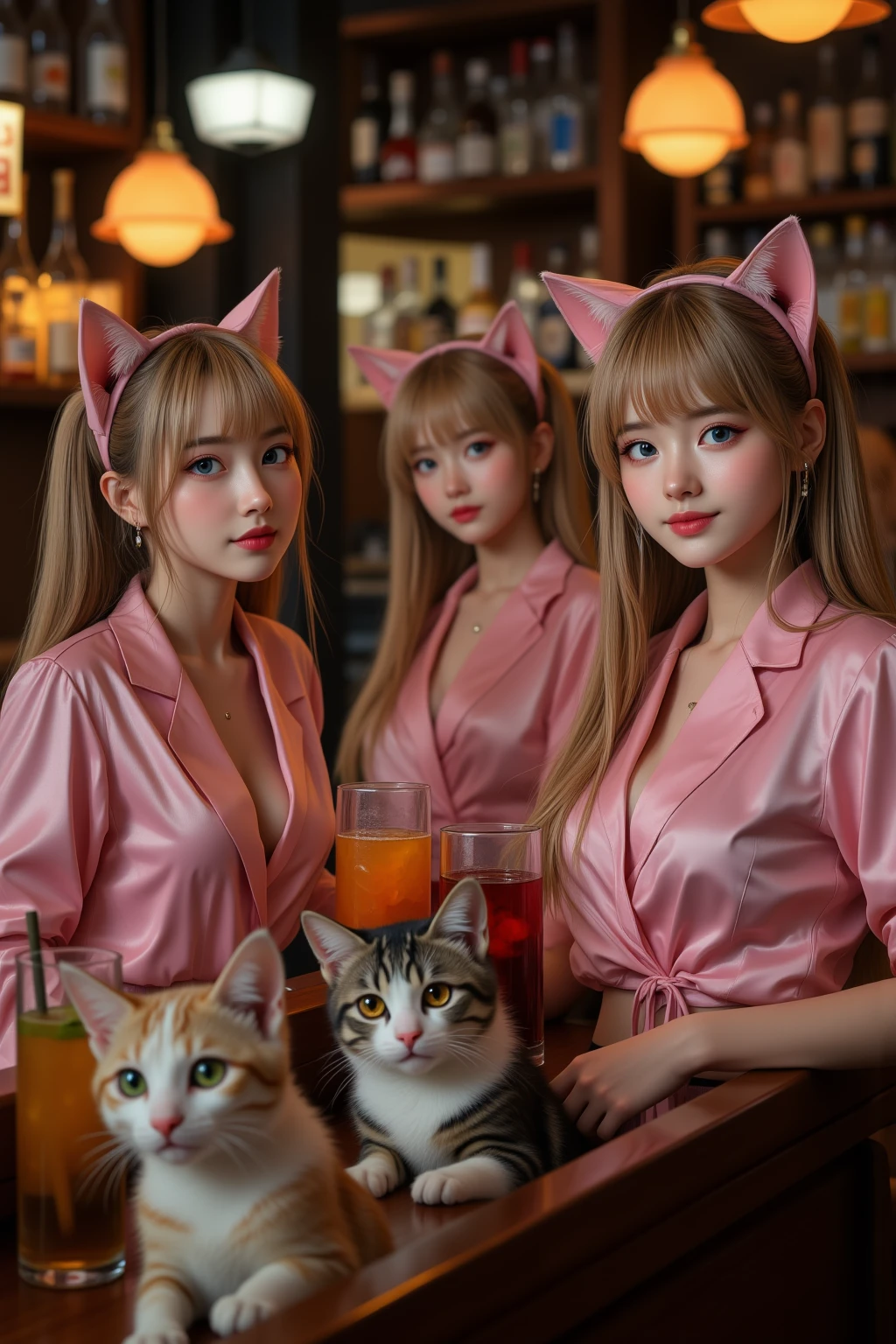 8k、RAW Photos、Highest quality、Super detailed、Super Resolution、Ultra HD、8k wallpaper、Amazing details
(((((Three Women)))))
((((((((Woman holding a cat))))))))
A girl in a blazer uniform ((White blouse with formal collar, Blue Blazer, 
Red Check Skirt, Red checkered ribbon on blouse)), Complete limbs, Full Finger, 
(((((Inside the Starbucks store)))))、((16 year old female student))、(((((Eat cake、Drink coffee、smile)))))、(((Heart Necklace、Gold bracelet)))
(((Emphasize cleavage)))
(((((Woman sitting at the window seat)))))

((((Full body photo、The whole body is visible、Full body portrait))))

