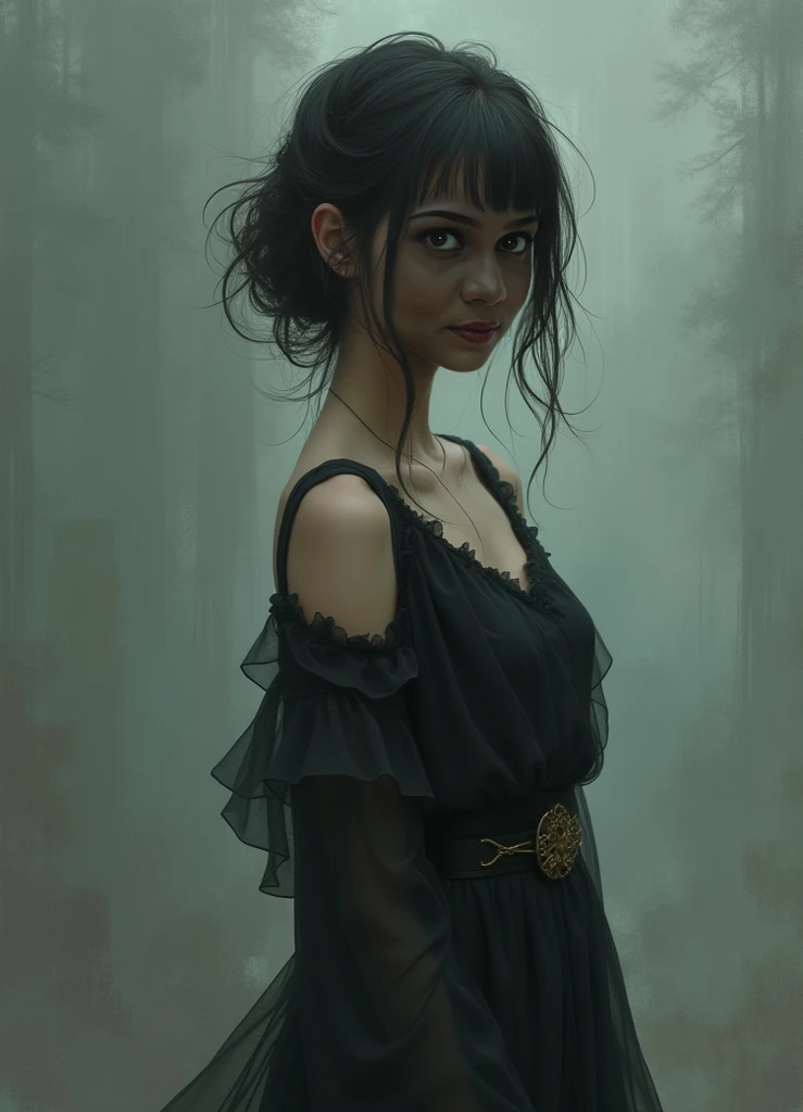 A women who is abused by our dark reality of our society raped by social silance on women issue thinking about a world where she can live freely 
