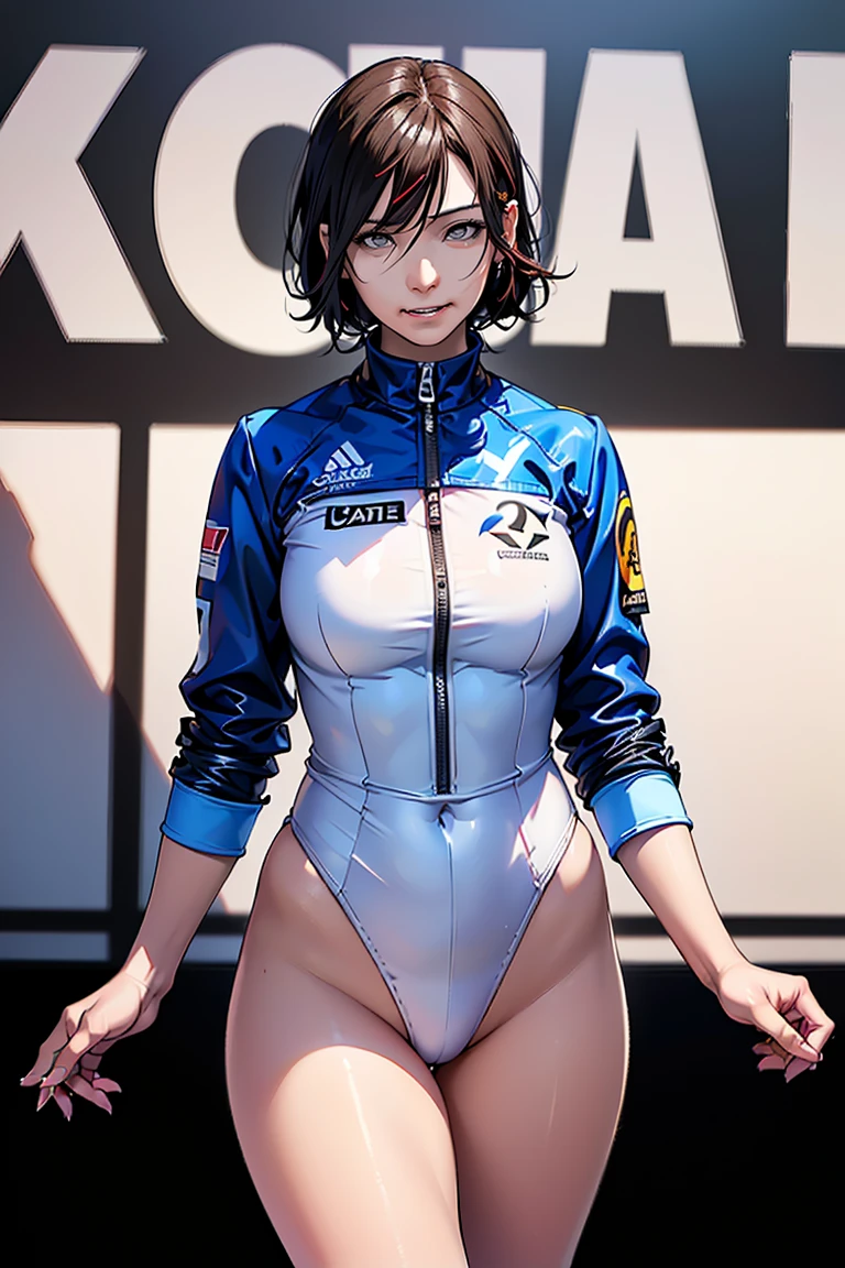 Best Quality, masutepiece, High resolution, (Anime Heroine Illustration), Anime Paint, 1beautiful girl ,Dynamic Angle,Female bowling players ,small head,Large breasts,nice legs, Glowing skin, Sweat,At the bowling venue ,Detailed beautiful face,Large eyes,detailed hairs,detailed skins,Realistic Skins,Sweat,detailed clothes,