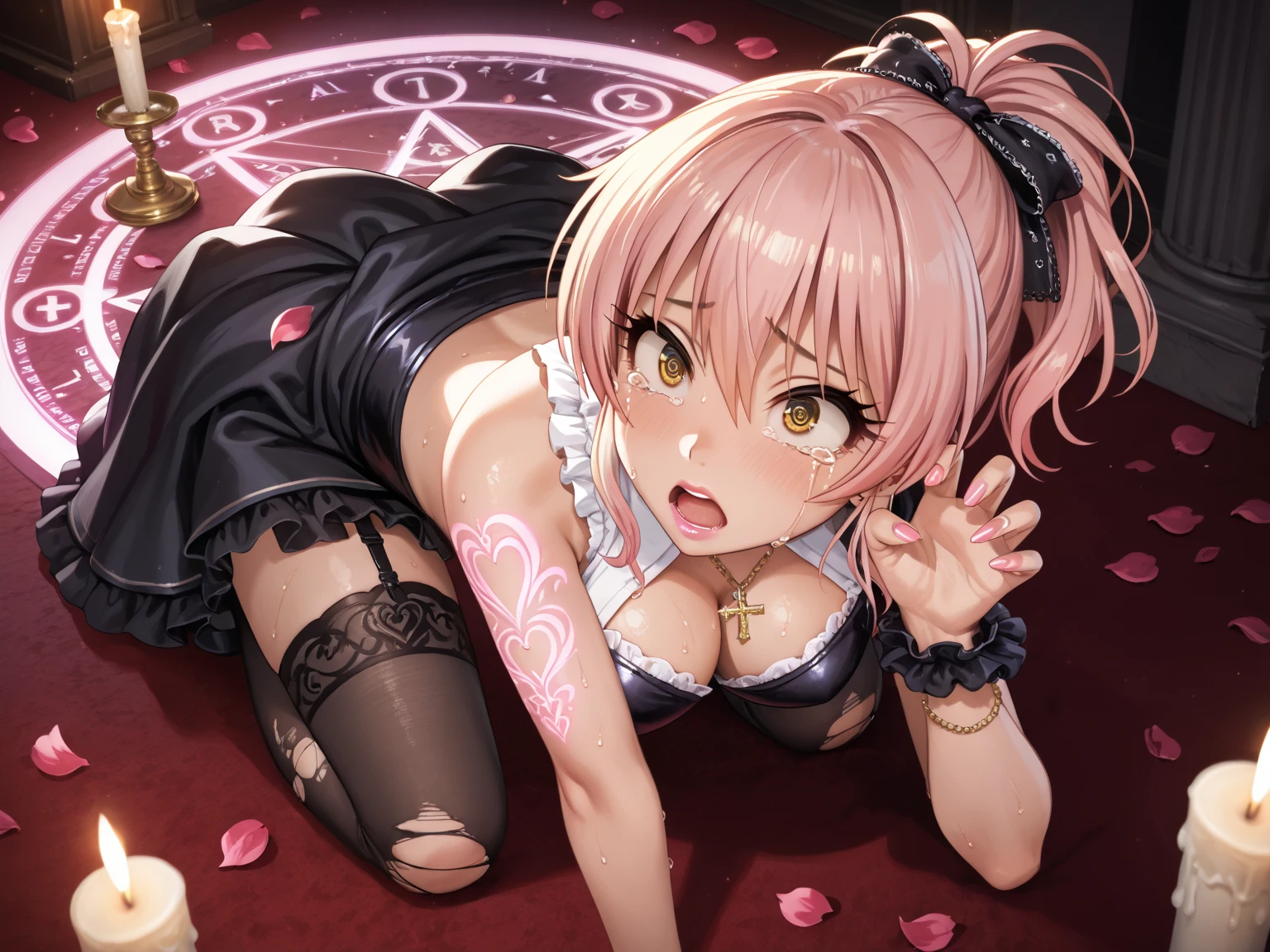 (masterpiece:1.2), Highest quality, High resolution, original, (Very detailed:1.2), Super detailed, wallpaper, Perfect lighting,(Very detailed CG:1.2), 8K, figure, 1trap, trap, Femboy, Women, alone, Embarrassing, (JK Uniform, White shirt, bow tie, {Plaid|Pleats|pink}skirt:1.24), lift the skirt, skirtliftfront, (Light blue panties:1.34), front