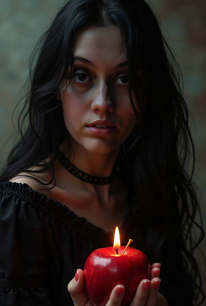 , (masterpiece:1.3), ((Highest_quality)), (Absurd), One Girl, ,Portraiture, Simple_background, (black_background:1.5), The floor is covered with candle flames.,blackいドレス,Red eyes, Red lips, Anxious, whole body,Super detailed, Super detailedな, 超Wide angle, Wide angle,