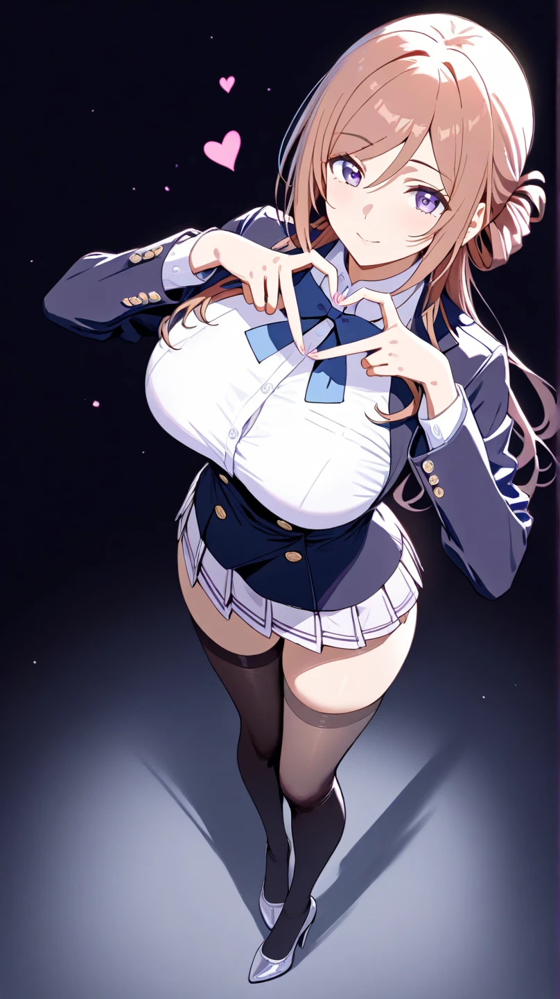 sweat, Sweaty and wet all over,((gigantic breast)),((Perfect body,))((Super beautiful,))((High quality,))pov, Looking at Viewer, ((Kaede Johan Nouvel,))((skirts that are too short and expose underwear,,)), Heavy breathing, sweat, Sweaty and wet all over,((Lifting up the hem of her skirt to show off her crotch)),Smile