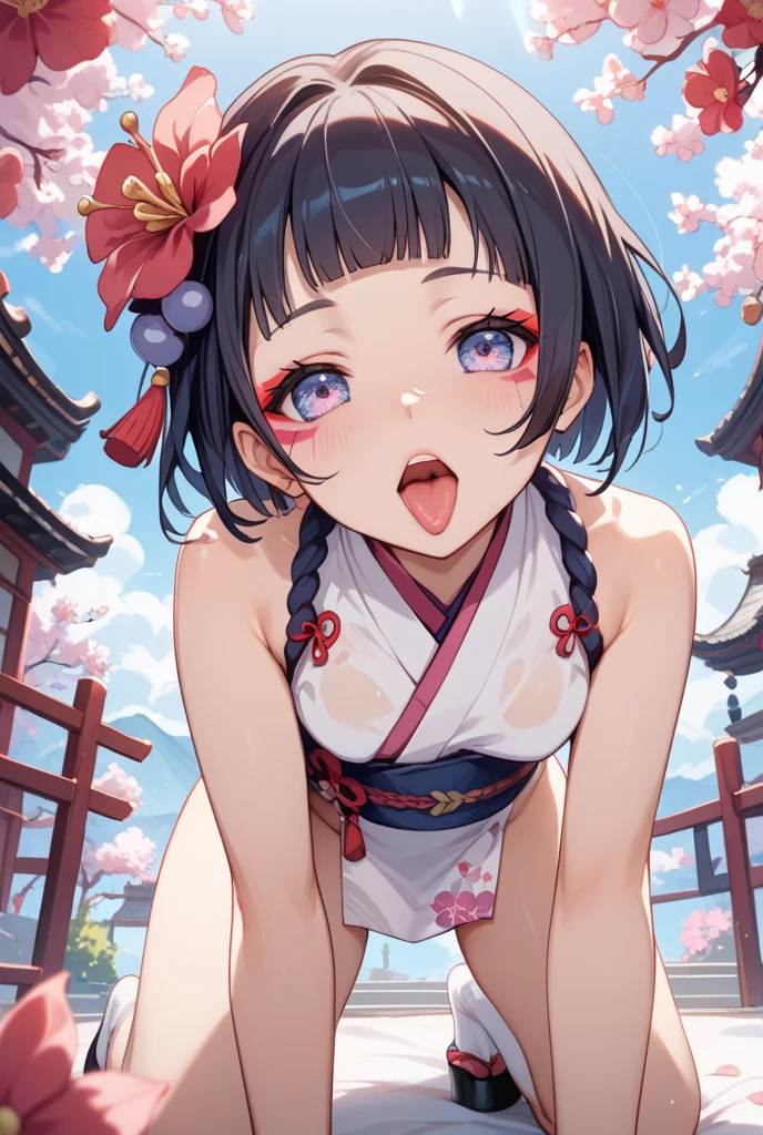 Kitasan Black,smile、looks happy、(naked:1.5),Outdoors、blue sky、(Wearing a collar:1.5)、Earrings、Earrings、bracelet,(masterpiece, Highest quality, Highest quality, Official Art, Beautiful and aesthetic:1.2),(Ultra-detailed),Open your mouth,(Steam coming out of the sides:1.5),(Cowboy Shot)、(Beautiful Face:1.4)、(Peeing:1.5)、Up from the bottom、Sweat、Facing forward,(最高のsmile:1.5)、全naked,Full nudity、navel piercing,Short Hair,((Slim figure))、(3 year old girl)、,(Small breasts:1.5)、shaved pussy,、(Hands on hips)、Very detailed、Animal ears、全naked、Full nudity、Beautiful background、Cherry blossom trees、blue sky、Very detailedな体