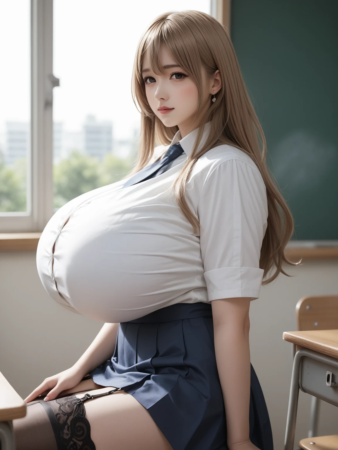 on the table, 32k Ultra HD, Winning photo, The content is very detailed, Astonishing, fine details, H, The most beautiful、Japan's sexiest woman, The content is very detailed, smiling woman, pink hair,Glowing blue eyes, The content is very detailed graphic t-shirt、miniskirt、Bring a wallet, Extremely detailed eyes and face, bedazzled, Super huge, Cleavage display, Lots of tattoos and piercings, in the classroom, The content is very detailed background, Photo 4 Kodak Portra 400 camera f1. 6 colorful lenses, 超realistically的纹理, Dramatic lighting IRIAL ENGINE Art Station Cinestill 800 tungsten light, perfect masterpiece, best quality, Highest resolution and highest quality, on the table, ultra high resolution, (realistically:1.4), RAW photos, 1 个女孩in the classroom, super huge breasts , necklace, earrings, red lips, make up, flowers, cute,pink hair,preschool girl, pregnant,Pregnant,pregnant woman,The belly is huge,pregnancy,a happy expression