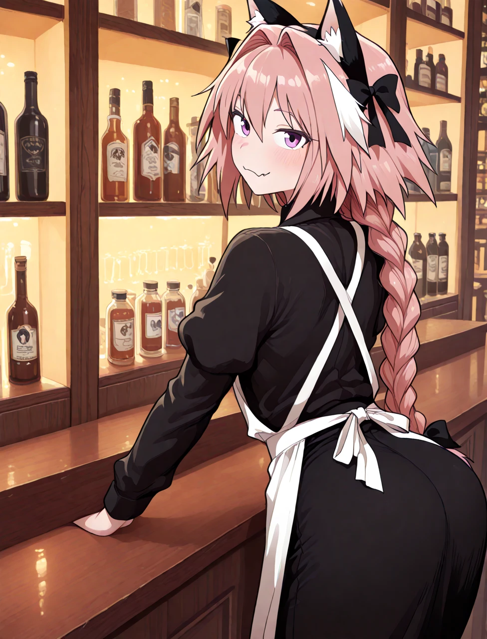 Young girl with pink hair, long twintail hairstyle, (small bushy eyebrows), wearing lolita clothes, lolicon (Zankuro) drawing style by zankuro artist, Zancrow style, image uploaded in R34, walking in the mall, flirty smile , suddenly having sex in public, ((doggy style sex)), ((public sex in a restaurant)) naked ass in the male crotch, perfect anatomy,