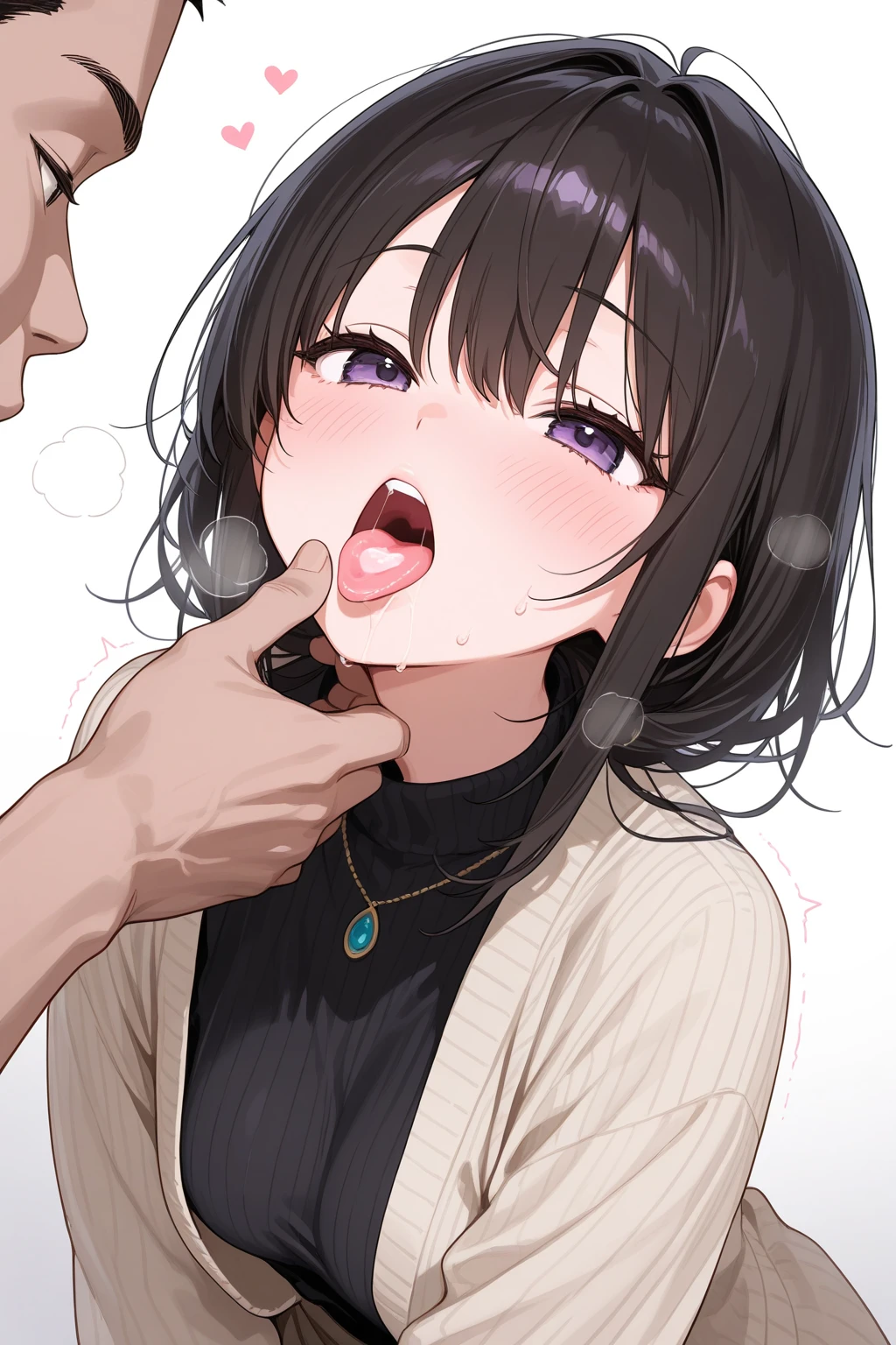 ultra detailed,[ 4k digital art ]!!,hyper realistic,realistic anime art style,(female sucking a penis),(deapthroat),blowjob,naked,(trench coat:1.2),,(sweaty:1.2),imminent blowjob,black hair,look at viewer,pov,(face focus),(from above),,(crying),bukkake on hair