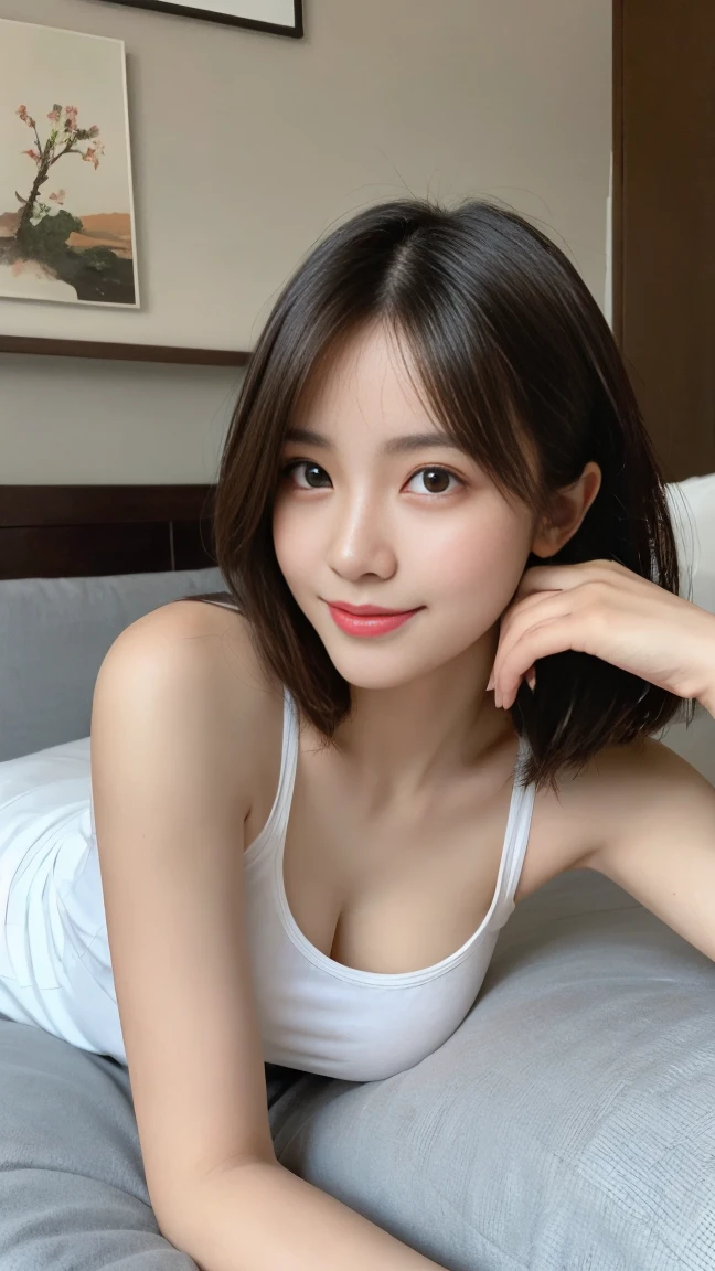 photography of a brightly sangmi nam who is korean actress,masterpiece,photorealistic,analog,realism,korean idol,slim leg, long_brown_hair,1 girl, very bright backlighting, solo, {beautiful and detailed eyes}, large breasts,calm expression, natural and soft light, hair blown by the breeze, delicate facial features, Blunt bangs, beautiful korean girl, eye smile, very small earrings,(wearing a white nurse's uniform:1.3),(hair in an updo),23yo,(revealing a glimpse of cleavage),film grain, realhands,shy smile,sexy posing,(In the hospital room:1.3),(shot from below:1.5)