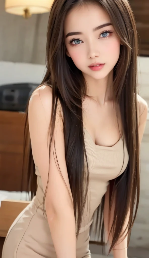 naked、NUDE、Beautiful breasts、E Cup、Beautiful nipples、Legs apart、Nothing to wear、Hide nothing、Fair skin
