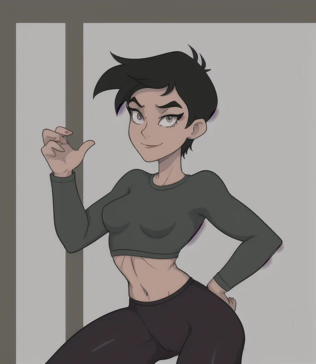 blue eyed curvy girl with long wavy black hair and small breasts (cruel_expression):4.0 (pubic_stubble):3.0, (seethrough clothing):4.0