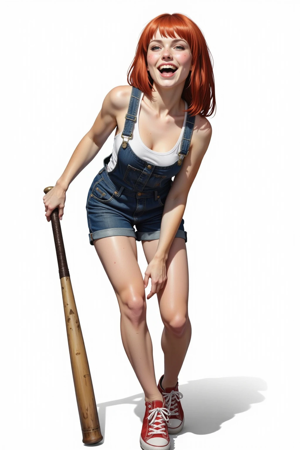 2heads, two headed girl, (a 30 year old woman and a 10 year old girl:1.5), (one is blonde and one is redhead:1.5), barefoot, (prosthetic arm:1.5)