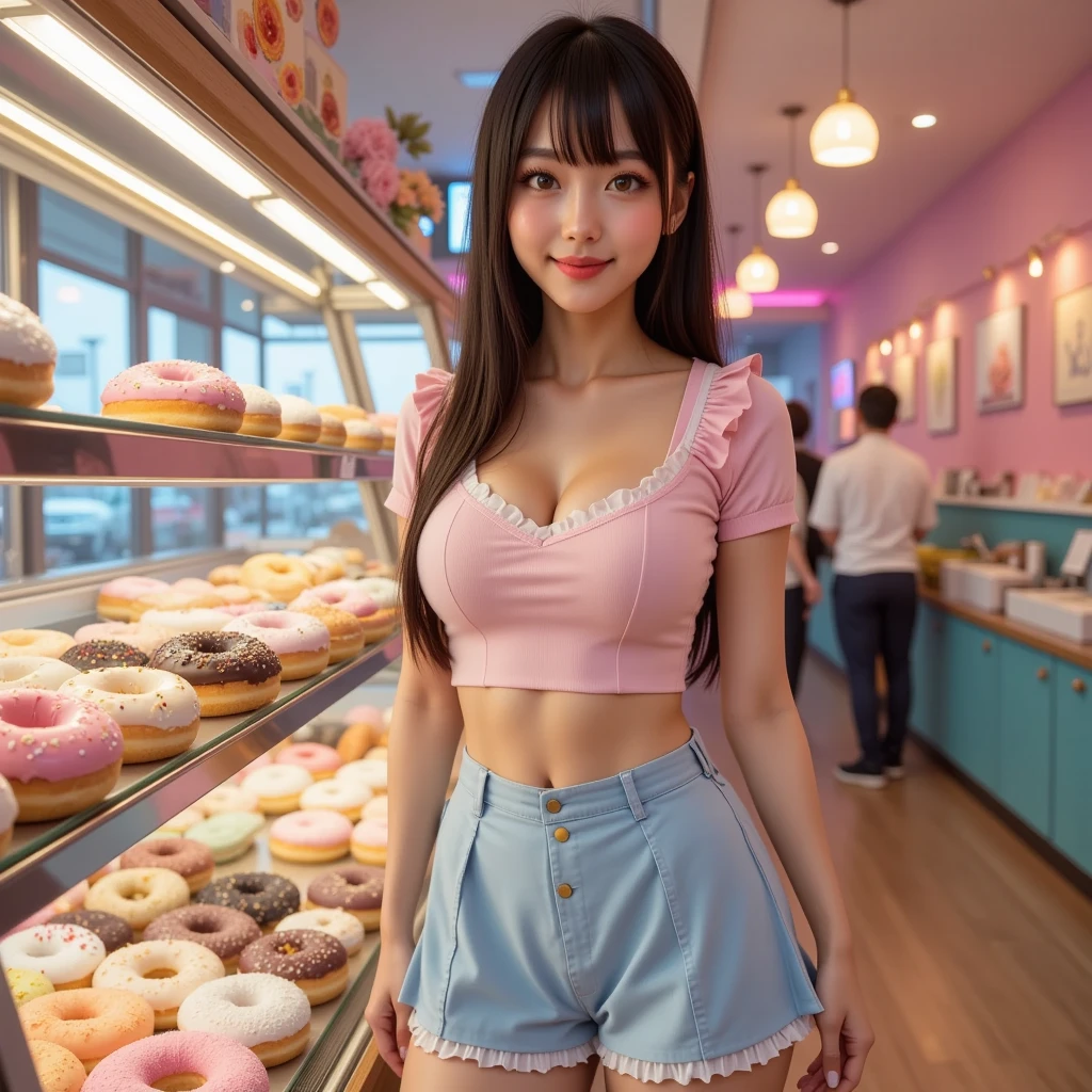 (((((((((Emphasize cleavage))))))))) 


(((((((((A woman wearing a pink and blue high-leg leotard)))))))))
((((((White skin))))))
((((((Heavy makeup))))))


(((((((((Full body photo)))))))))
 (((((((お洒落でcuteInside the Starbucks store))))))) 
8k、RAW Photos、Highest quality、Super detailed、Super Resolution、Ultra HD、8k wallpaper、Amazing details 

(((((((((((Inside the Starbucks store)))))))))))、
 ((((((Sit down and eat cake、Drink Starbucks coffee、smile))))))、((Heart Necklace)) Modern and sleek design：Interior design using natural materials、Many of the designs are warm and made using wood and metal.。 Large windows：自然光をたっぷり取り入れるためのLarge windowsがあり、Providing a bright and open space。 Green Interior：Potted plants are effectively placed、It creates a relaxing atmosphere。 artwork：Works by local artists、Starbucks-related art on display。 Cozy seating：Cushioned chairs and sofas、Bar sheet etc.、A variety of seating options available。 Open kitchen area：Being able to see how drinks and food are made、We provide peace of mind and transparency。 Unique lighting：Antique lamps and chandelierodern lighting fixtures are used。 Comfortable background music：Relaxing music is playing、A comfortable space is provided。 Wide々Table space：一人でもグループでも使いやすいWide々There is a table with。 Community Table：There is a large table where you can socialize with other customers.。 Seasonal decorations：The decorations are themed according to the season.。 Design with a local feel：The design incorporates the local culture and characteristics.。 Fragrance production：コーヒーの香りが店内にWideがり、A space that satisfies the five senses has been created.。 Conversation with a barista：フレンドリーなConversation with a baristaが楽しめるカウンターエリアがあります。 8k、RAW Photos、Highest quality、masterpiece:1.2、Super detailed、Super Resolution、Ultra HD、8k wallpaper、Amazing details、Photorealistic:1.4、Having fun by the water、Full Body Shot、Full body photo、High-resolution RAW color photos、Professional photos、A scene full of emotion、Very detailed and beautiful、Ultra HD、8k wallpaper、Amazing details、Huge file sizes、Highly detailed beautiful girls、Highly detailed face Highly detailed eyes、Extremely realistic skin、 Highly detailed fingers, Highly detailed nose, Highly detailed mouth, Perfect Anatomy, Highly detailed background, Highly detailed clothing, Teen, cute女の子, Famous Japanese Idols, cute, Realistic body, Slender, White skin, Glowing Skin, Slim body, Realistic Face, Delicate eyes, double eyelid,


