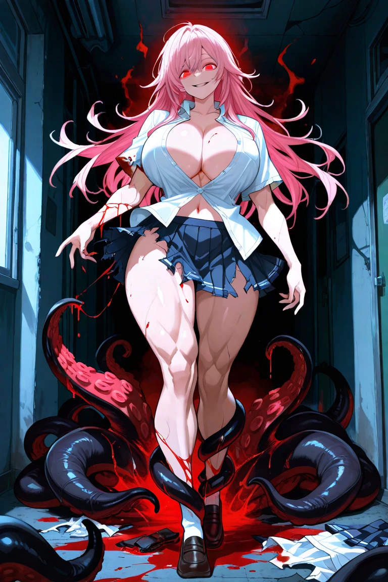 ((solo, takashirohiroko, red hair, green earings, torn clothing, yellow bowtie, fully unbuttoned white long sleeve blouse, red pencil skirt, having an orgasm,)) fine details. anime. tentacles, tentacles around, covered with tentacles, seductive anime girl, anime monster girl, extremely detailed artgerm, tentacles tying her hands behind her head, hellish looking tentacles,  some tentacles are touching her, intricate tentacle anatomy, detailed facial features, large expressive eyes, lush detailed hair, intricately detailed skin texture, ethereal and otherworldly atmosphere, complex and imaginative composition, highly detailed and realistic rendering, dramatic lighting, vibrant colors, surreal and fantastical, award-winning digital art, 8k, best quality, masterpiece, tentacles encircling breast, tentacles tying up arms, ripped clothes, sheer white clothing, nsfw, tentacle sex penetration, tentacles penetrating vagina, tentacles penetrating anus, tentacles around neck, penis shaped tentacles, body tensed up, tentacles tightly gripping, cumming, vaginal juices dripping, 
