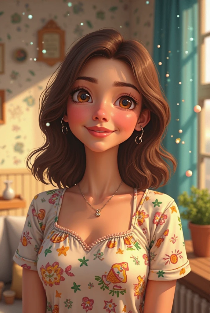 Tall hispanic woman with expressive hazel eyes and long wavy dark brown hair; warm olive skin;  hourglass build; ("heart-shaped-face" with full lips); ample bosom; wearing casual clothes; best quality; trending on artstation; dark room with complex volumetric lighting; strong shadows; artistic lighting; dynamic; energetic vibe; realistic skin; specular highlights; micro-textures; highly detailed hair; making dinner at home in a high-tech kitchen