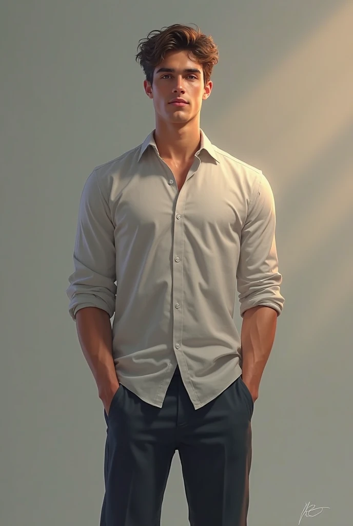 portrait boy illustration, artstation, CGI_Animation, real face