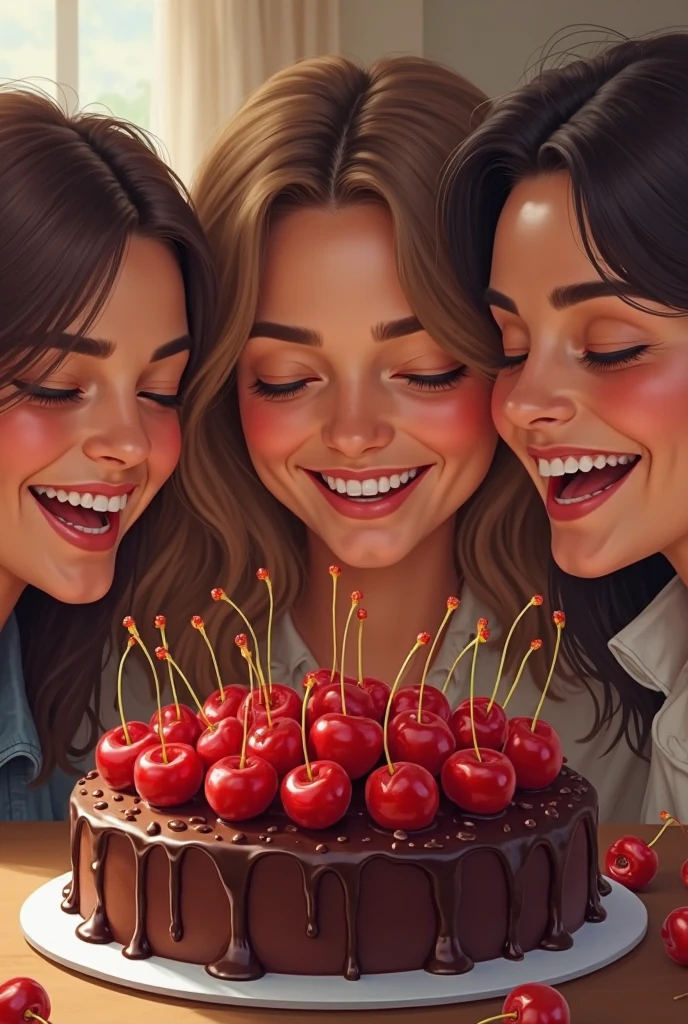 Photo realism, 4k, detail, (2 sexy blonde women), ((kissing each other as large quantities of chocolate sauce pours on their heads)), hugging, slim, petite, aged 24, perfect face, air stewardess, ((beautiful short blonde hair)), (only the top half of her head as she sinks beneath the surface of the chocolate sauce), (she is engulfed by the liquid chocolate sauce), laughing, smile, pretty, make up, red lips, (liquid chocolate sauce pours onto her beautiful hair)