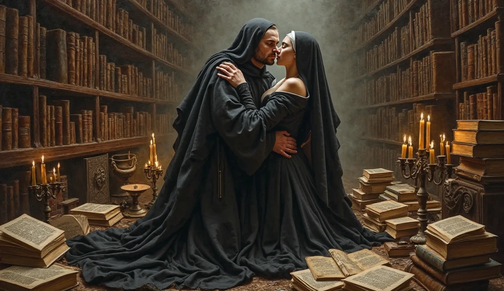 Pornography, hentai-style, nun, nun getting fucked by a werewolf, werewolf, well endowed, sex, nun having sex with a werewolf, doggy style, well lit, church
