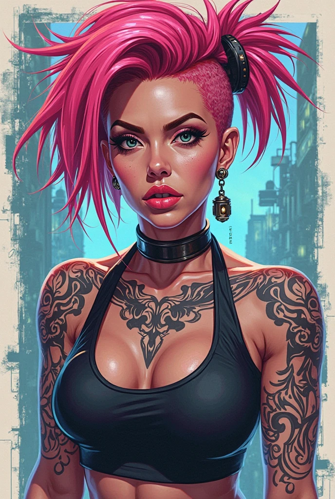 scarlett johansson tattooed, photorealistic, in the streets, UHD, HDR --auto --s2