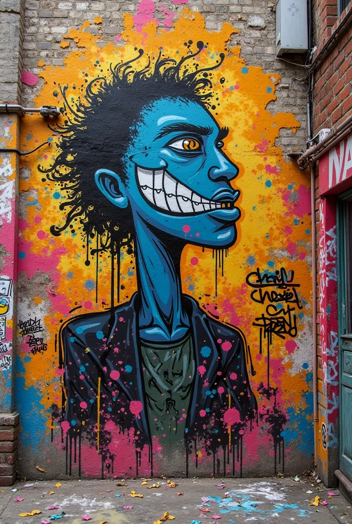A vivid, surreal landscape, echoing Salvador Dali's dreamlike surrealism and Basquiat's vibrant street art energy, infused with whimsical creatures reminiscent of Jim Henson::4 " --ar 16:9 --v 5.2 - Image #1