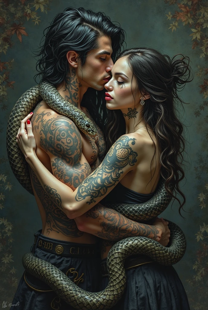 (dreamlike, 2 males, Perseus kills beautiful androgynous male medusa gorgon:1.5)