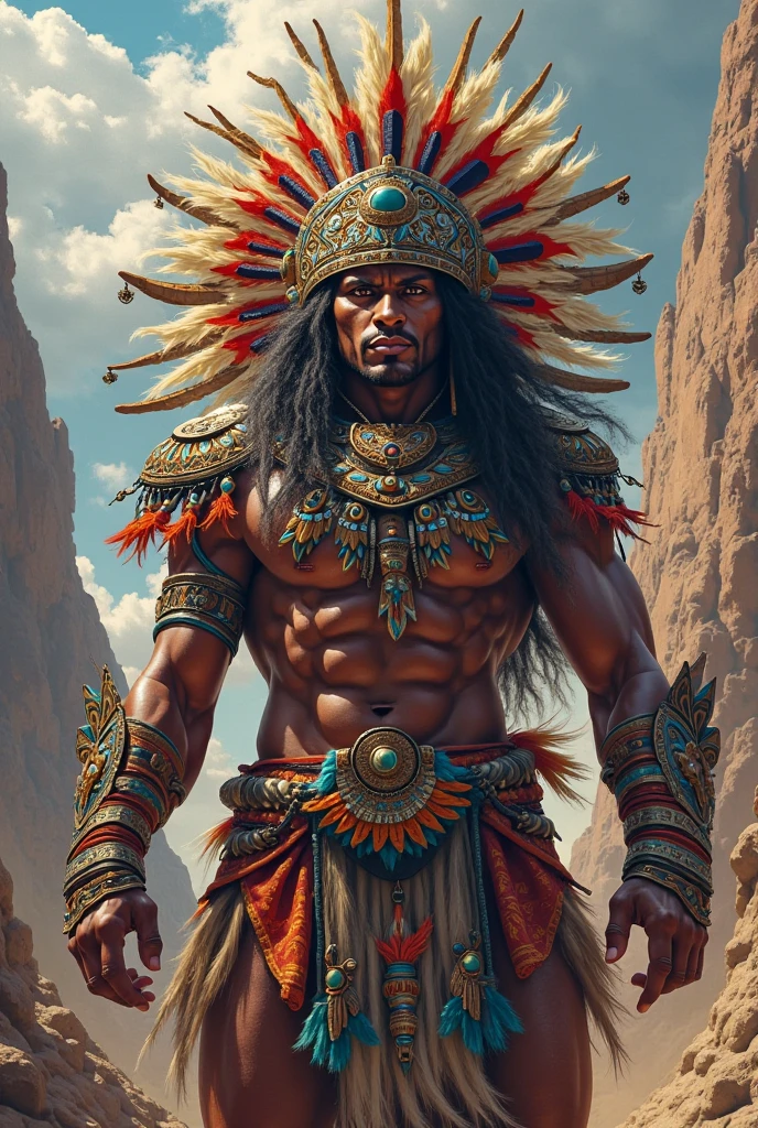 Elite Tlaxcalan warrior wearing his ichcahuipilli