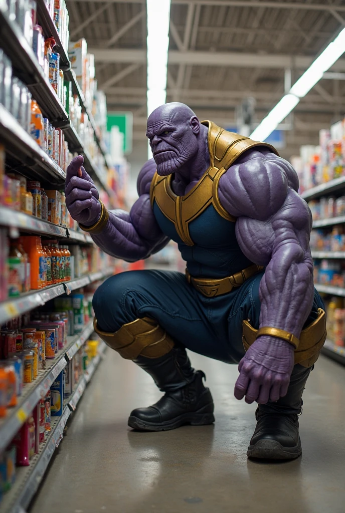Thanos shops for tools at a hardware store for a DIY project at home..