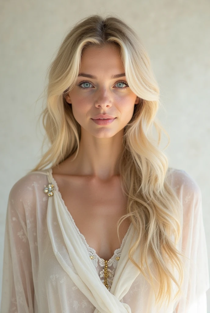 a woman with blonde hair, wearing a lace bodysuit, white background, Artur Tarnowski, photorealistic portrait, photorealism, photo realistic, realism, UHD, (reallistic:1.2), (masterpiece, best quality, high quality, highres), raw photo, realistic hands, realistic eyes, <lora:ReaLora:.5>