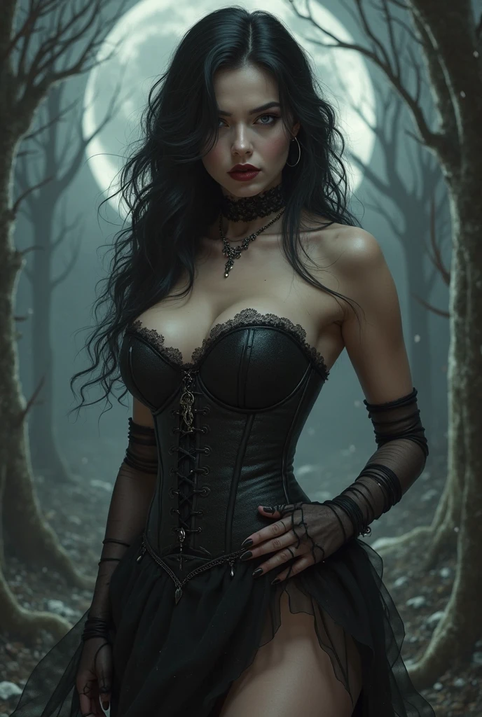 (Beautiful vampire, Tim Burton's style),(full moon),(full - body),(blood on the face),(Dark Fantasy),(ssmile, demonstration of the coolest qualities,4k,hight resolution),(Ultra-detailed),(Realistic:1.37),(HDR),(Side hustle),(physical based rendering),(Extremely detailed eyes and face),(long eyelashes),(Night with dark tones),(ominous vibe),Appendix to (SINISTER, seductive) Personality. The art style is a combination of (Realistic, Photorealistic) pa (Dark, surreal) Fantasy elements, with (Rich, Vibrants) Color, Evoking feelings of hysteria, intrigue) pa (Danger, excitement). illumination (A thin, dramatic), with (soft, ethereal) moon light, Casting shadows, pa (mysterious, eldritch) Glow on the porcelain skin of a vampire.